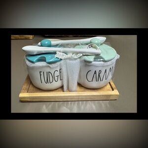 Rae Dunn Fudge and Caramel Jars with Spoons